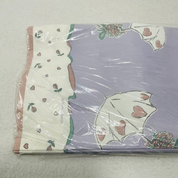 Gibson Vinyl Tablecloth Tablecover Rectangle 54x96” Long Flower Purple Reusable - Picture 7 of 7